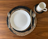 Hand-Braided Jute Placemats – Spiral Design, Natural & Black (Set of 4/6)