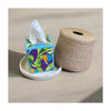 Handcrafted Round Jute Tissue Box Cover with Cream Accent - ETTYL