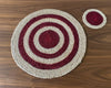 Reversible Hand-Braided Jute Placemats – Natural & Burgundy (Set of 4/6)