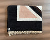 Handloomed Boho Chenille Rug – Black Beige Geometric Floor Decor - ETTYL
