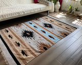 Southwestern Chenille Area Rug – Handloomed, Foldable, & Reversible