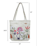 Colors in Nature Floral Tote | Waterproof Zip + 2 Pouches Set - ETTYL