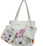 Colors in Nature Floral Tote | Waterproof Zip + 2 Pouches Set - ETTYL