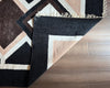 Handloomed Boho Chenille Rug – Black Beige Geometric Floor Decor - ETTYL