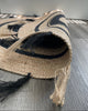 Round Jute Rug with Black Tassels – Handwoven Boho Floor Mat