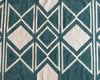 Geometric Chenille Rug – Teal & White, Handloomed – 3x5 & 4x6