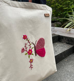 Butterfly & Flowers Tote – Hand-Embroidered and Eco-Friendly - ETTYL