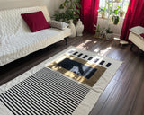 Handloom Chenille Area Rug – Modern Abstract Neutral Rug | Ethical Artisan-Made Floor Decor - ETTYL