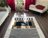 Handloom Chenille Area Rug – Modern Abstract Neutral Rug | Ethical Artisan-Made Floor Decor - ETTYL