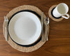Hand-Braided Jute Placemats – Natural & Black (Set of 4/6 + Coasters) - ETTYL
