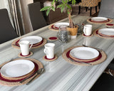 Reversible Hand-Braided Jute Placemats – Natural & Burgundy (Set of 4/6) - ETTYL