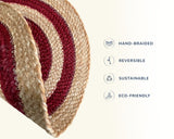 Reversible Hand-Braided Jute Placemats – Natural & Burgundy (Set of 4/6) - ETTYL
