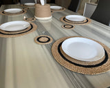 Hand-Braided Jute Placemats – Natural & Black (Set of 4/6 + Coasters) - ETTYL