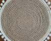 Hand-Braided Jute Placemats with Pom-Pom Trim – Round, Natural (Set of 4/6)