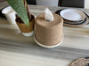 Handcrafted Round Jute Tissue Box Cover with Cream Accent - ETTYL