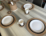 Hand-Braided Jute Placemats – Natural & Black (Set of 4/6 + Coasters) - ETTYL