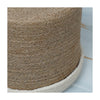 Handcrafted Round Jute Tissue Box Cover with Cream Accent - ETTYL