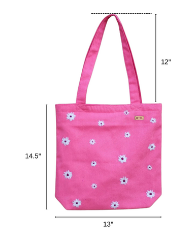 Pink Blossom Tote – Hand-Embroidered, Waterproof & Eco-Friendly - ETTYL