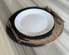 Hand-Braided Jute Placemats – Spiral Design, Natural & Black (Set of 4/6)
