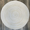 Reversible Round Jute Rug – Boho Tribal Pattern & Natural Beige