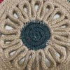 Handmade Jute Wall Art – Beige, Red & Navy Mandala Design