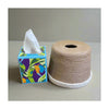 Handcrafted Round Jute Tissue Box Cover with Cream Accent