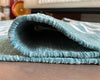 Geometric Chenille Rug – Teal & White, Handloomed – 3x5 & 4x6